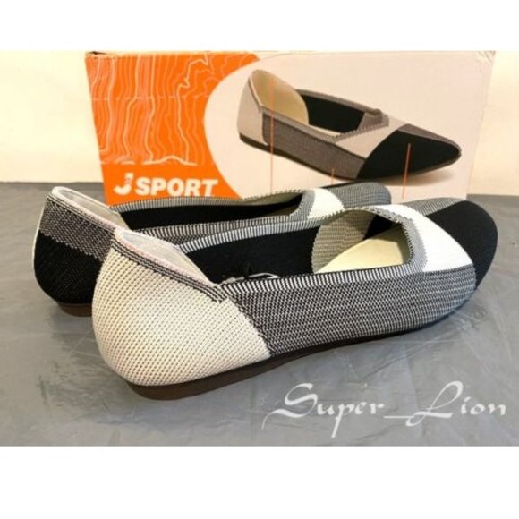 JSport by Jambu Shoes Jsport Womens Doreen Knit Flat Slip On Shoes